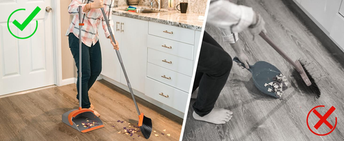 Broom with Dustpan Combo Set, Large Upright Brooms and Dust Pans with 52-inch Long Handle, Self-Cleaning with Dustpan Teeth. Perfect for Indoor Outdoor.