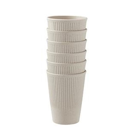 18-Piece Wheat Straw Dinnerware Set—Sturdy, durable, shatter-resistant, and reusable, includes cups, plates, and bowls, dishwasher and microwave safe.