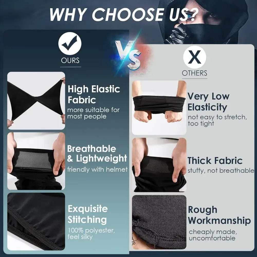 2-Pack,UV-protective ice-silk balaclava with adjustable opening and full-coverage design. an ideal gift for birthdays or Father's Day. Full-face sun-protection mask for cycling and motorcycling—essential riding and protective gear.