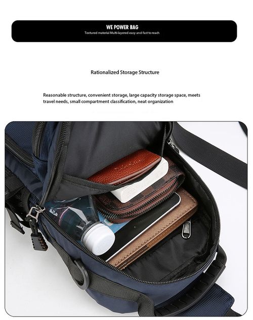 Men's Outdoor Multifunctional Sling Chest Bag – Large Capacity, Waterproof, and Portable