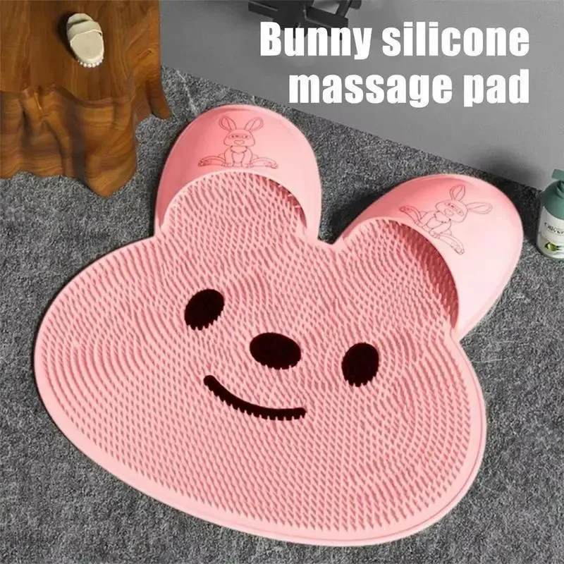 Rabbit-Shaped Silicone Foot Cleaning Brush (1-Pack) — Non-Slip Massage Mat & Gentle Exfoliating Bath Brush,Home Care Bathroom & Shower Accessory,Shower Floor Mat