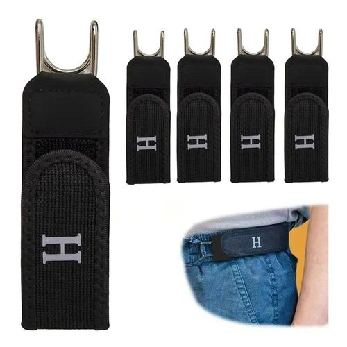 Elastic Belt with Metal Hook (4-Pack) – Unisex, Buckle-Free, Adjustable, Hole-Free Design – Invisible Belt for Adults – Suitable for Outdoor Work, Travel, and Casual Wear – Unique Father's Day Gift