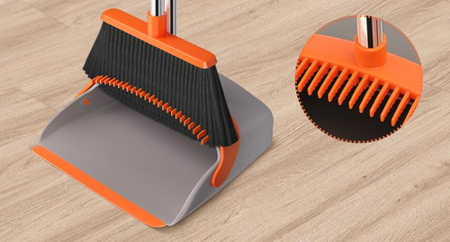 Broom with Dustpan Combo Set, Large Upright Brooms and Dust Pans with 52-inch Long Handle, Self-Cleaning with Dustpan Teeth. Perfect for Indoor Outdoor.