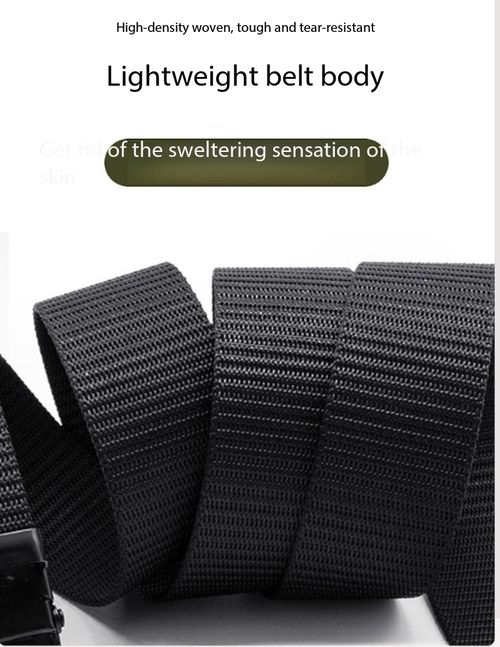 Men's Breathable Nylon Belt with Automatic Buckle (Trim-to-Fit, Approx. 59 Inches) – Versatile Woven Canvas Belt Suitable for Outdoor Tactical Training and Casual Daily Wear