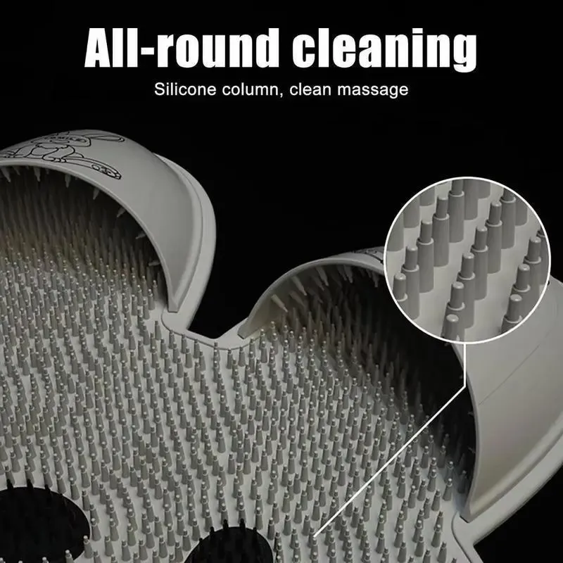 Rabbit-Shaped Silicone Foot Cleaning Brush (1-Pack) — Non-Slip Massage Mat & Gentle Exfoliating Bath Brush,Home Care Bathroom & Shower Accessory,Shower Floor Mat