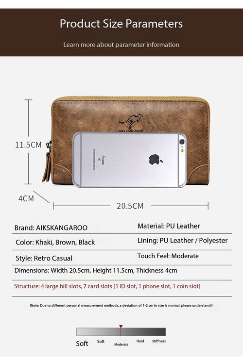New Men's High-Capacity Dual-Zipper Clutch Wallet – RFID-Blocking, Multifunctional Zippered Card Holder & Long Wallet