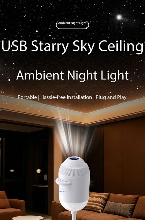 USB C Rechargeable Star Projector LED Light - Compact Form, Clear Projection, Ambient Glow, Home Use, Outdoor Fun, Small Footprint USB Charging Lamp for Back to School