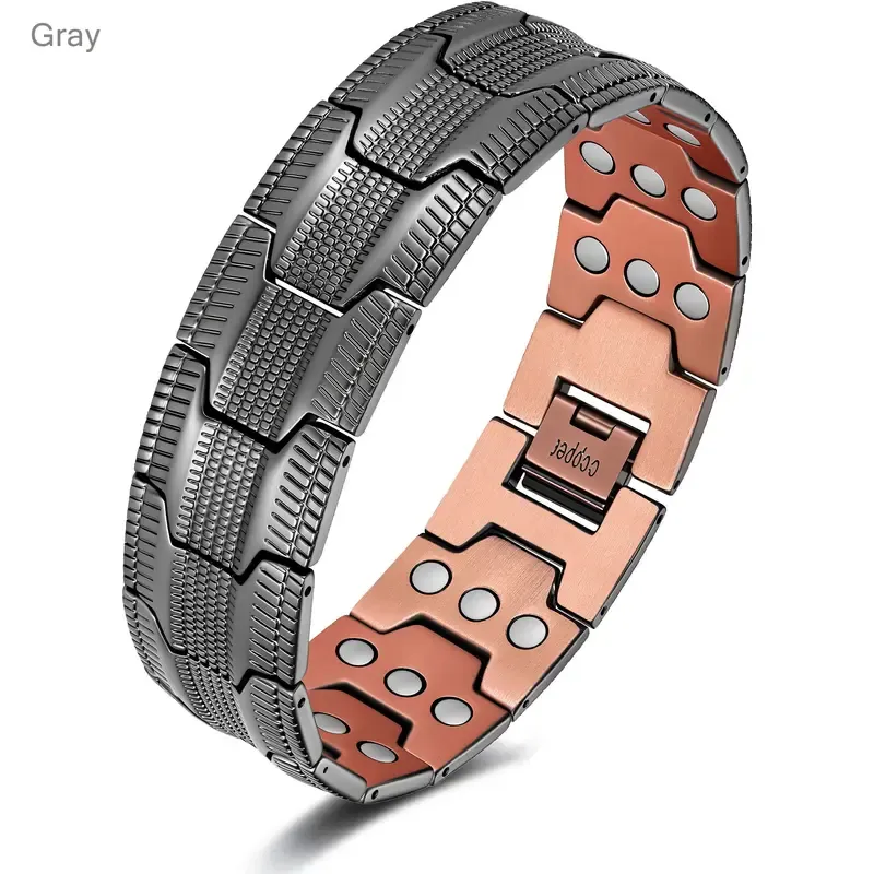 Men's Adjustable 99.99% Pure Copper Energy Bracelet — 3500 Gauss Magnetic Therapy Bracelet or Bangle,suitable for daily wear, comes in a gift box.