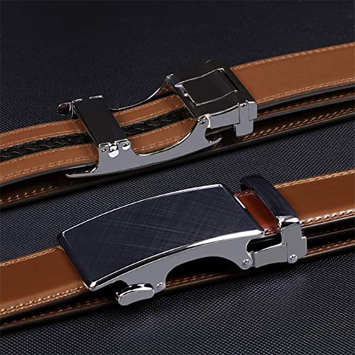 New Men's Alloy Automatic Buckle Ratchet Belt-Versatile smooth-finish design, can be trimmed to your perfect length.