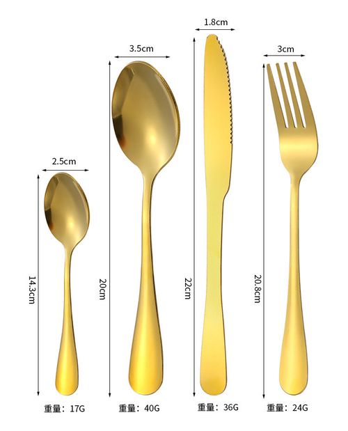 24-Piece Stainless Steel Cutlery Gift Set (Knives, Forks, and Spoons) – Silver and Gold