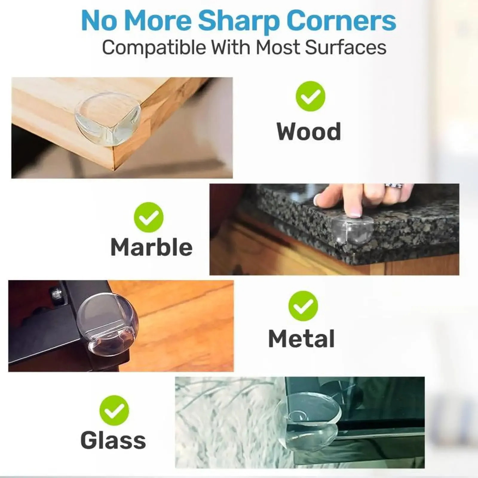 16-Piece Set of Corner Guards – Transparent, soft, and self-adhesive, provides safety protection against bumps and knocks for children.