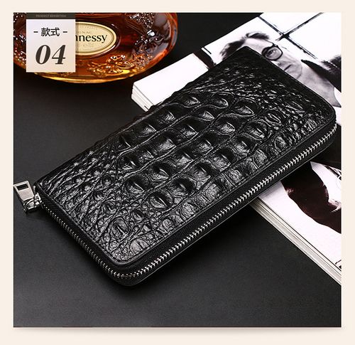 Unisex genuine leather zippered wallet with wrist strap: Features RFID-blocking technology and high-capacity storage, combining the functions of a personalized card holder, clutch, and phone pouch.