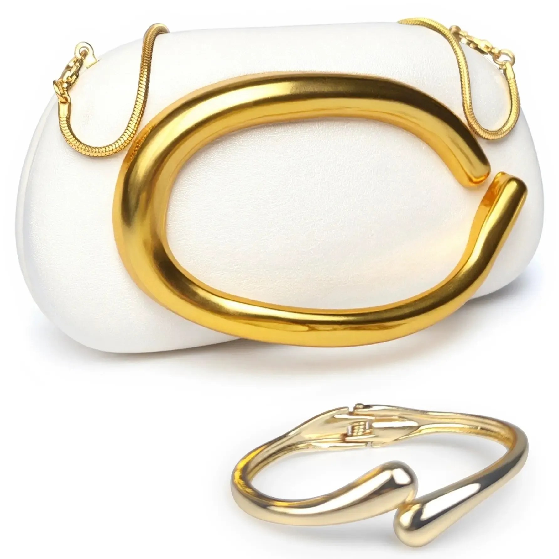 Elegant PU Leather Bags for Women, Wristlets Clutch with Bracelet 2-Piece Gift Set for Parties and Evening Outings, Accessories For Women, Evening Events, Waterdrop Shape, Wristlet, Cruelty-Free, Bag Set Women's Clutches & Wristlets