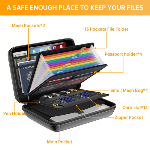 Fireproof File Organizer with Lock