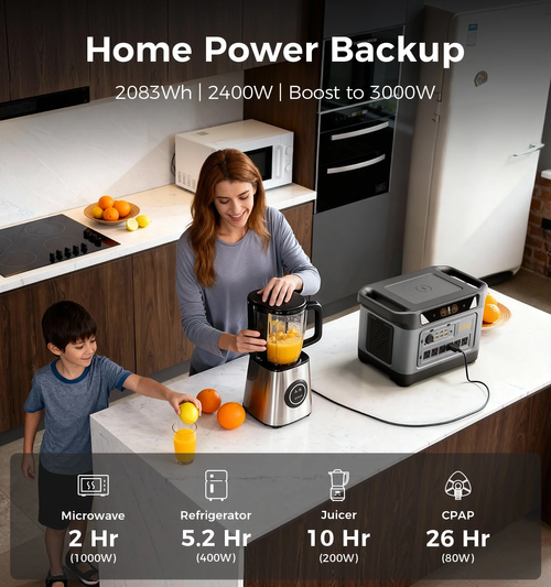 UDPOWER S2400 Portable Power Station - 2083Wh | 3000W Surge