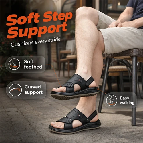 ✨🔥Herren Leder-Sandalen 2-in-1 Slip-On – Outdoor & Strand-Hausschuhe