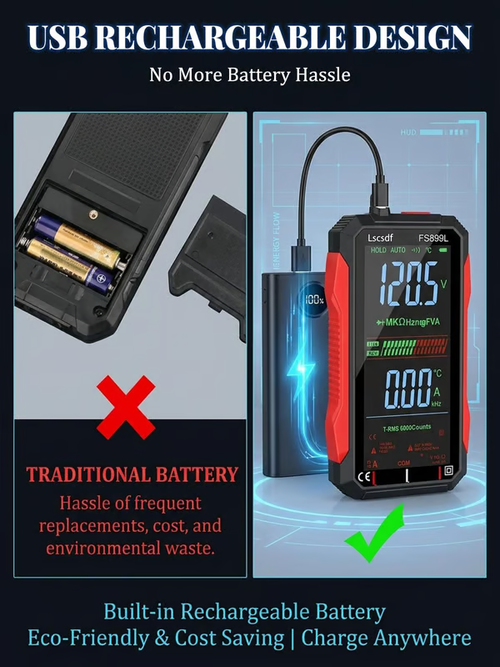 USB Rechargeable Digital Multimeter