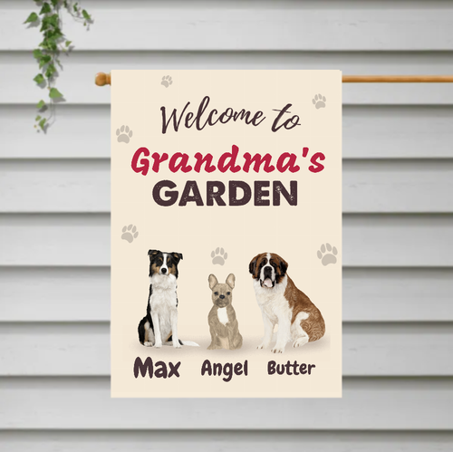 Welcome to Our Garden Personalized Garden Flag