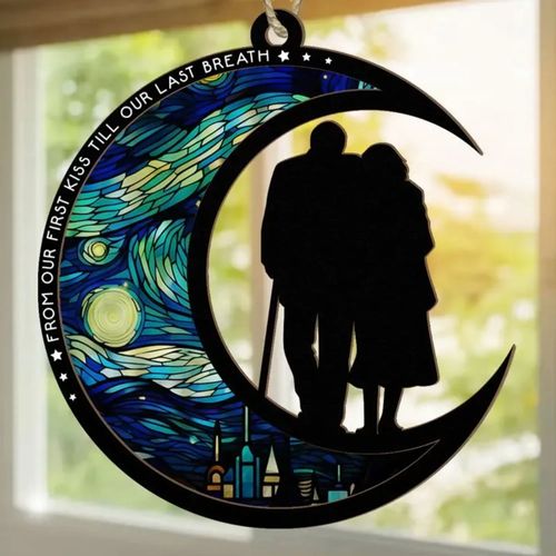 From Our First Kiss Till Our Last Breath - Personalized Suncatcher Ornament