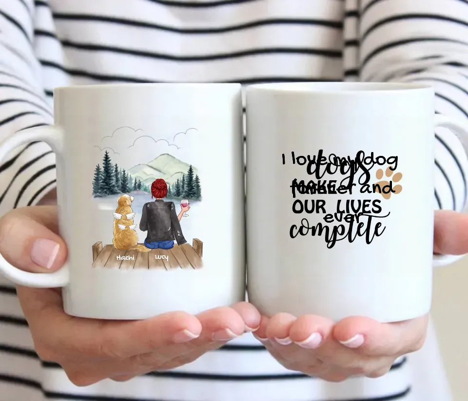 Woman & Dogs - Personalized Mug