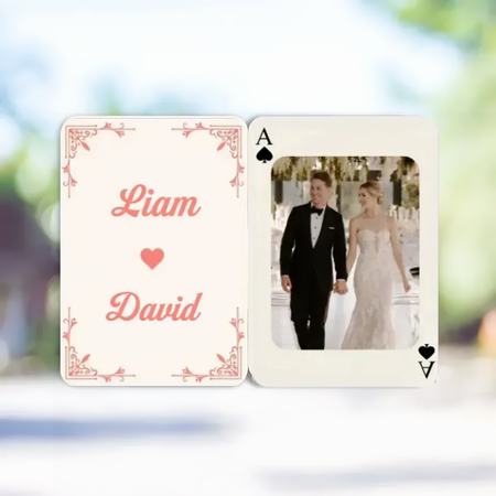 Baralho Love Story - Cartas de jogar personalizadas com fotografias do casal para oferta