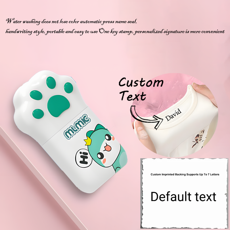 Personalized Stamp Custom Name Stamp, Cute Cartoon Design For Clothing, School Uniforms And Personal Items, Washable Back To School