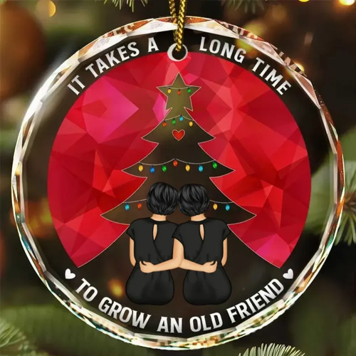 Grow An Old Friend - Personalized Circle Glass Ornament