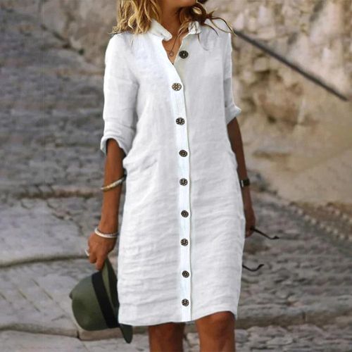 Classy White Plain Mini Dress