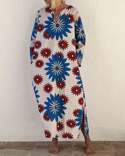 Vacation Floral printed loose kaftan 32c7