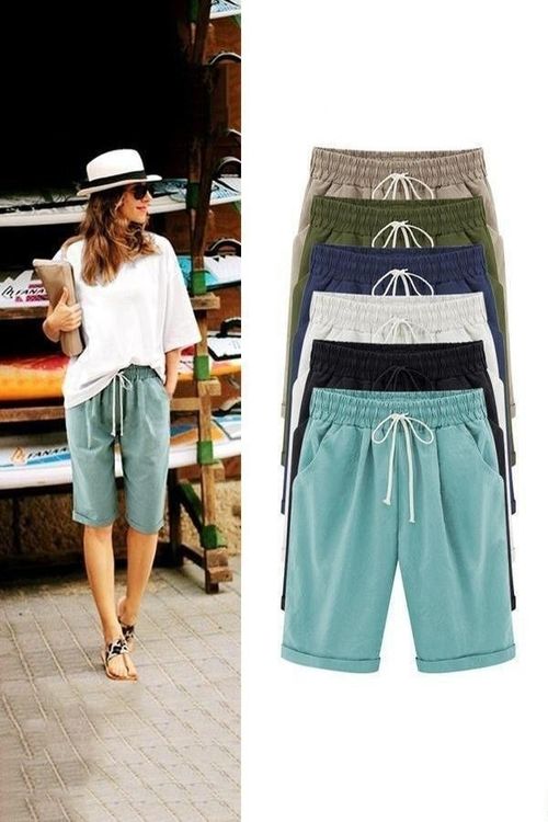 6 Color Plus Size Pockets  Beach Wear Casual Shorts