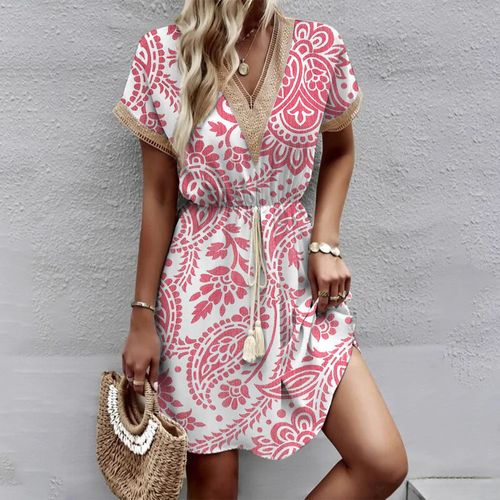 Sweet Pink Short Sleeve Mini Dress