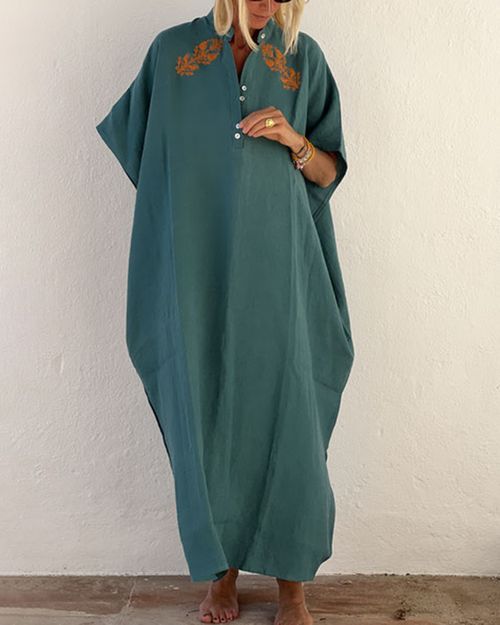 Casual soft loose kaftan 016e