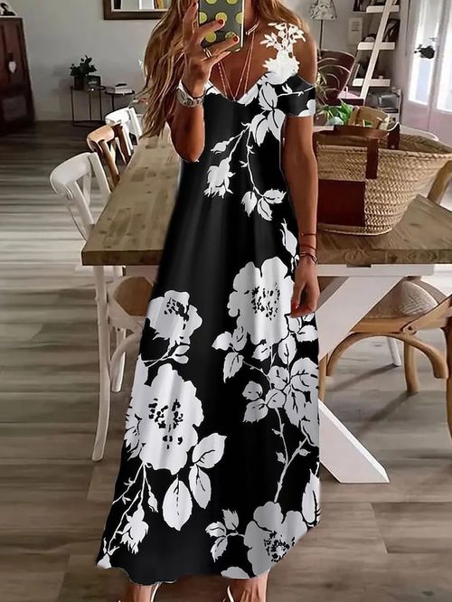 Women's Long Dress Maxi Dress Casual Dress Lace Dress A Line Dress Floral Fashion Streetwear Outdoor Daily Date Lace Patchwork Short Sleeve Strap Dress Regular Fit Black Navy Blue Green Summer Spring
#9542053