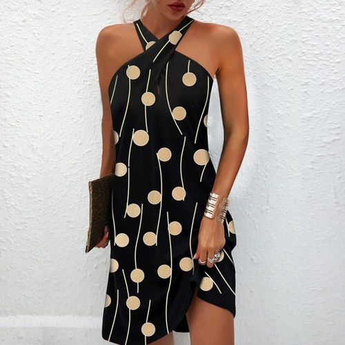 Modern Sleeveless Halter Mini Dress