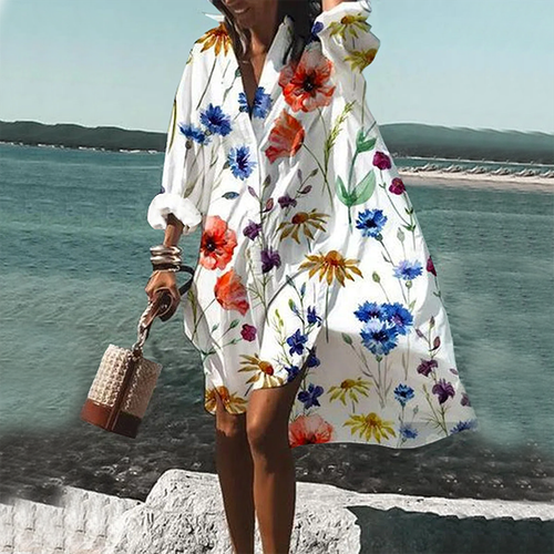 ⚡FINAL SALE⚡Casual Print Loose Midi Dress