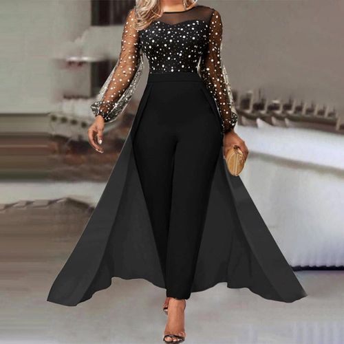 Long Sleeve Pants Maxi Twofer Dress