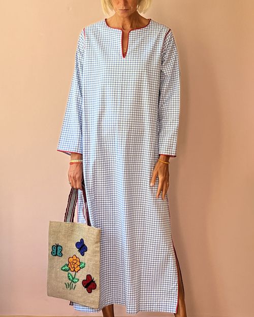 Resort-style panelled linen dress ea1a