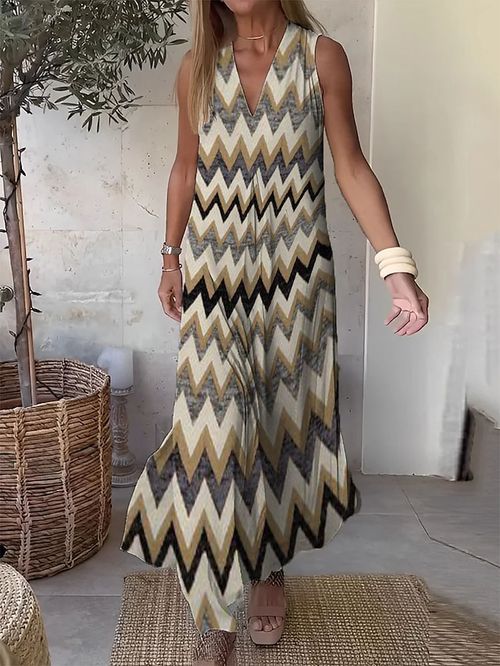 Women's Long Dress Maxi Dress Casual Dress Tank Dress Summer Dress Geometric Color Block Modern Casual Outdoor Daily Holiday Print Sleeveless V Neck Dress Loose Fit Khaki Summer Spring S M L XL XXL
#9552857