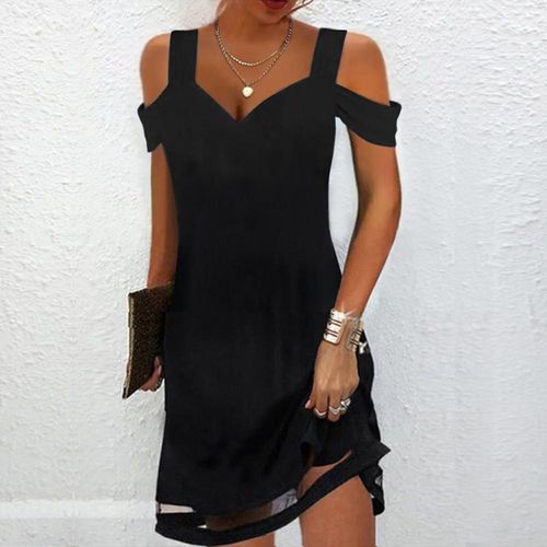 Modern Plain Strap Mini Dress