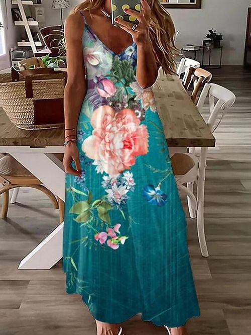 Women's Long Dress Maxi Dress Casual Dress Summer Dress Slip Dress Floral Fashion Elegant Dress Daily Date Vacation Print Sleeveless V Neck Dress Loose Fit Yellow Wine Blue Summer Spring S M L XL XXL
#9543175