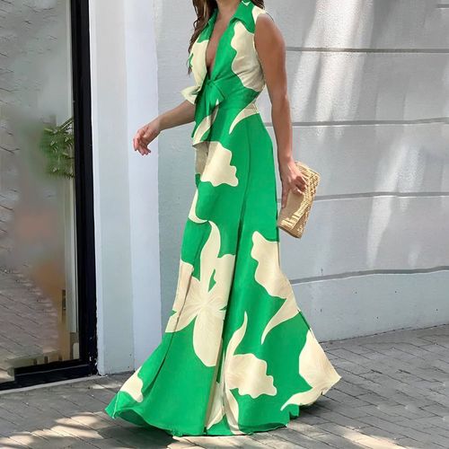 Sexy Sleeveless V-Neck Maxi Dress