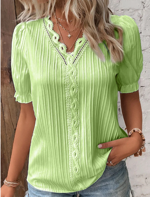 Women's Half Sleeve V-neck Top