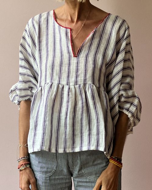 Resort-style panelled linen top 5f81