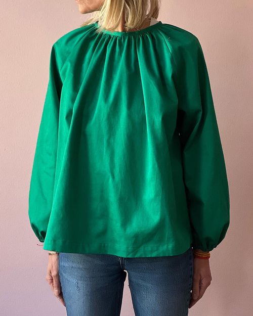 Casual crew neck long sleeved blouse 835f