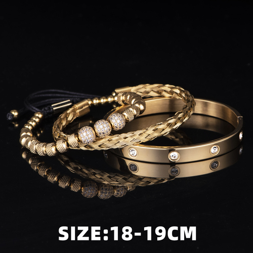 3 Diamond Balls Ten Diamonds Bracelet Set