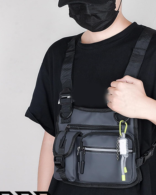 Outdoor Sports Chest Bag For Men, Travel Chest Pack, Running Pack Vest With Phone Holder, Water Resistant Running Vest For Workouts, Cycling & Hiking