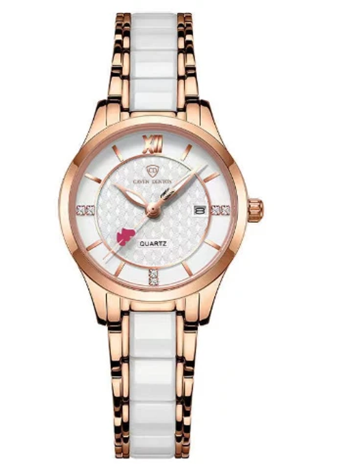 Fashionable ladies ceramic waterproof quartz  watch