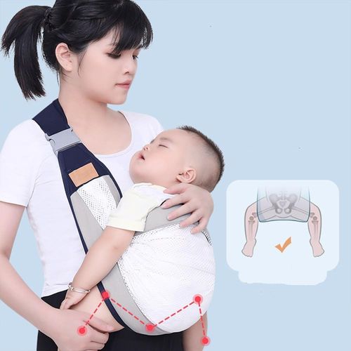 Comfortable, Adjustable Natural Cotton Baby Sling Carrier - Ideal for Newborns to Toddlers Under 44lbs(20Kg) - Breathable Half Wrap Hi