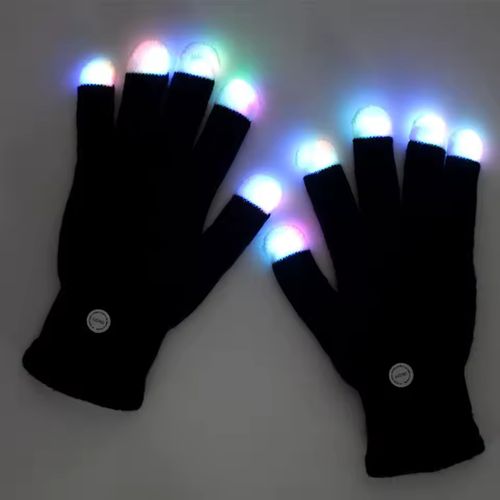 Breathable LED Gloves For Nightlife And Gatherings Black Fingertip Colorful Luminous Gloves Clubs