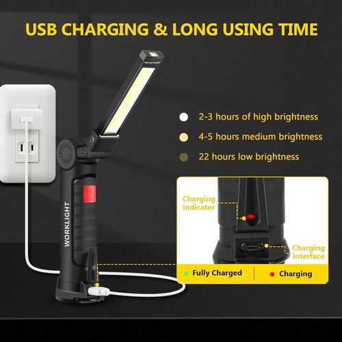 LED Work Light Torch Workshop Lamp COB Inspection Lights LED Camping Lantern Hand Lamp Camping Lamp for Car Repair, Workshop, Garage, Camping, Emergency Lighting